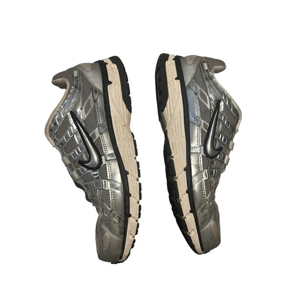 Men's Nike P-6000 White/Black-Metallic Silver (CD6404 105) 7.5